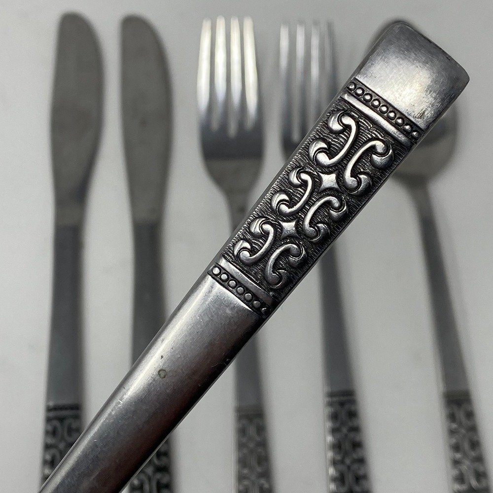 Vtg‎ 70's 6- Rogers Co Casa Vista Stainless Flatware MCM Korea Stanley Roberts